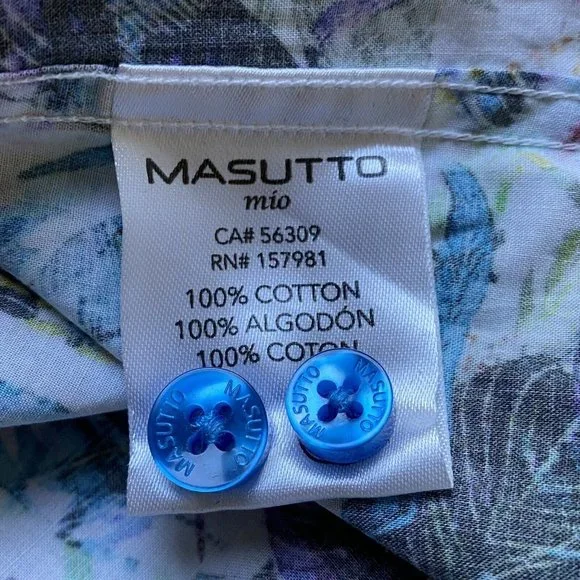 Masutto Mio Mens Santiago /06 Button Up Long Sleeve Shirt Multicolor Size Large - Picture 11 of 12